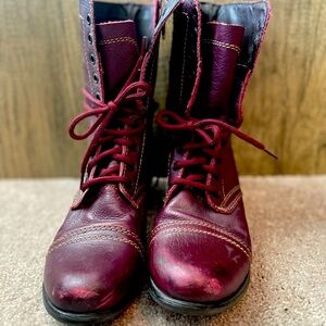 Steve Madden lace-up oxblood boots